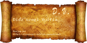 Diószegi Vulfia névjegykártya